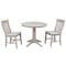 International Concepts Round 36 in Round Extension Dining Table with 2 Cafe Chairs, Washed Gray Taupe, 36 in W, 48 in L K09-36RXT-27B-C61-2 - alternate 1
